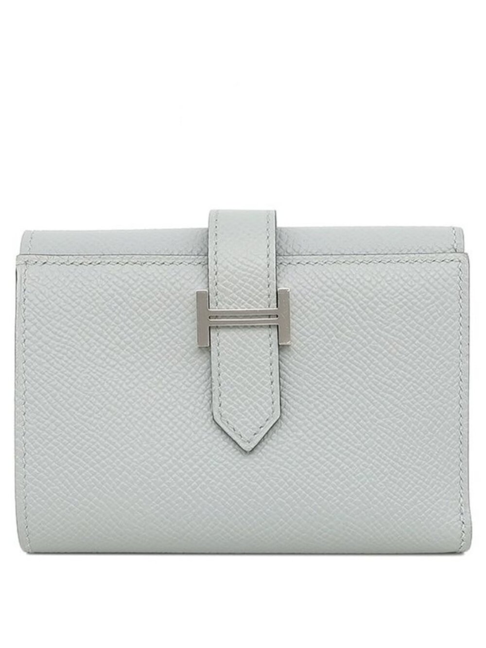 Hermes Trifold Wallet Bearn Combine Veau Epsom Blue Glacier Silver Gray